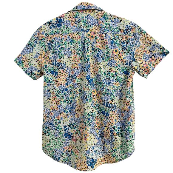 CREWCUTS Boys Size 14 Flex Washed Slim Fit Floral Shirt Short Sleeve Button Down - Picture 2 of 6
